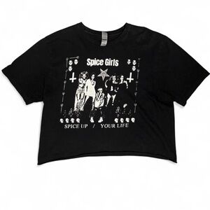 Spice Girls // Choking Victim Black Graphic Crop Tee